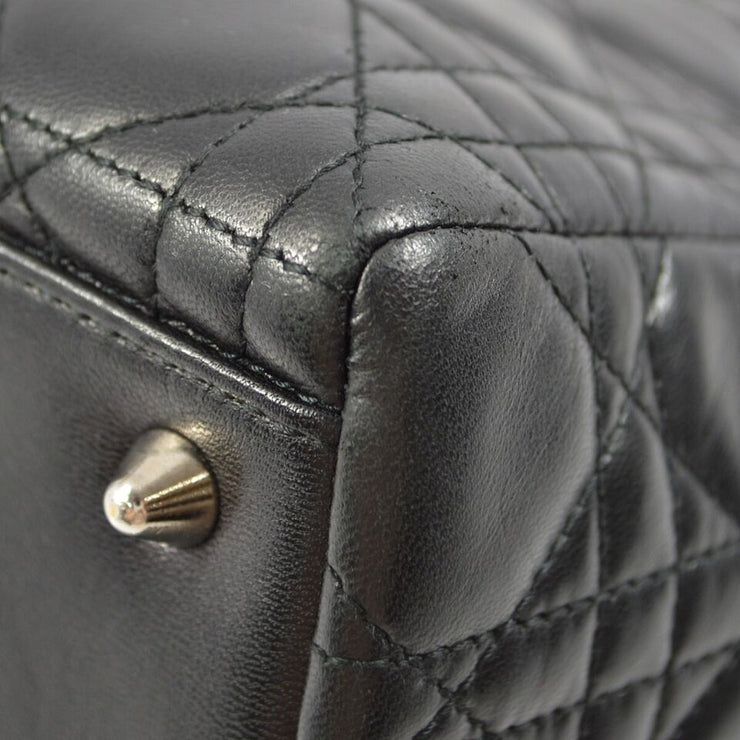 Christian Dior Black Lambskin Lady Dior Cannage 2way Handbag MA-0092 KK92292