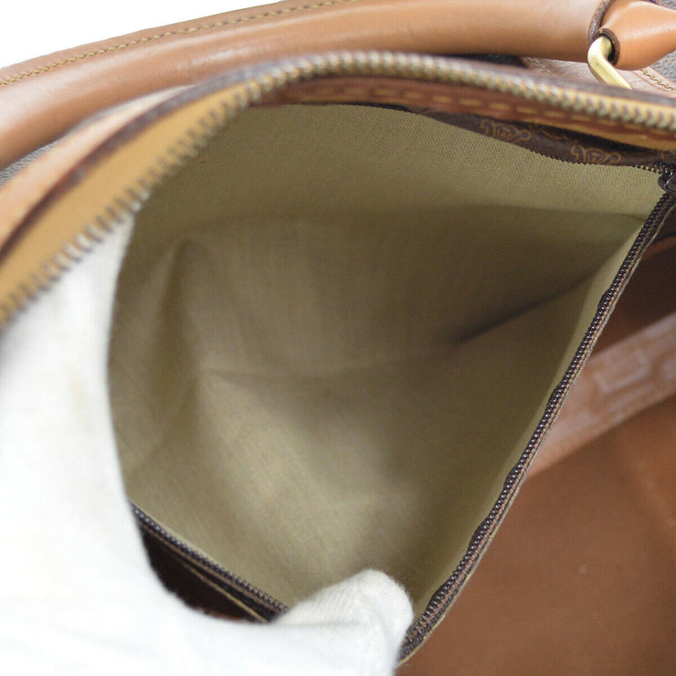CELINE Macadam Travel Hand Boston Bag Brown PVC Leather 80010