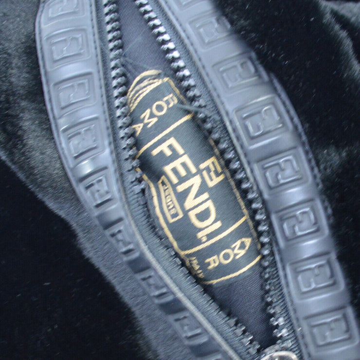 FENDI Reversible Long Sleeve Fur Jacket Black Vintage Authentic AK31757b