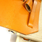 HERMES HERBAG MM 2 in 1 2way Hand Bag Brown Beige Toile H Leather 73159