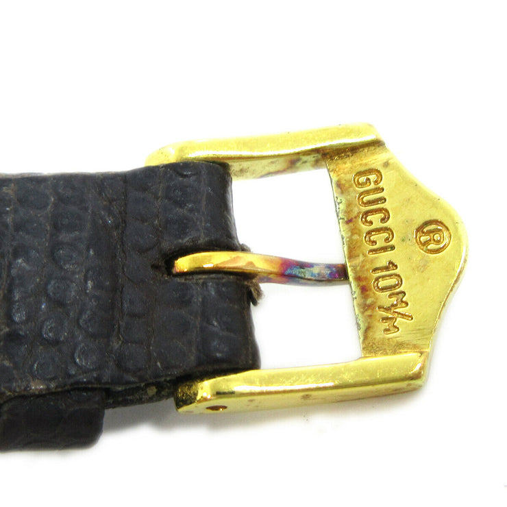 GUCCI 3000.2.L Ladies Quartz Wristwatch Watch Gold plated Brown 90315