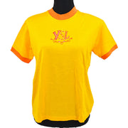 Yves Saint Laurent Logos Round Neck Short Sleeve Tops Yellow #150 82954
