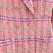 Chanel Double Breasted Jacket Tweed Pink 94A #36 110441