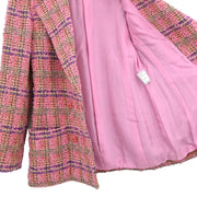Chanel Double Breasted Jacket Tweed Pink 94A #36 110441