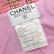Chanel Double Breasted Jacket Tweed Pink 94A #36 110441
