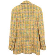 Chanel Double Breasted Jacket Tweed Yellow 94A #36 112267