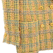 Chanel Double Breasted Jacket Tweed Yellow 94A #36 112267
