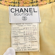 Chanel Double Breasted Jacket Tweed Yellow 94A #36 112267