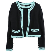 Chanel Ensemble Cardigan Short Sleeve Top Black CR95 #42 112287