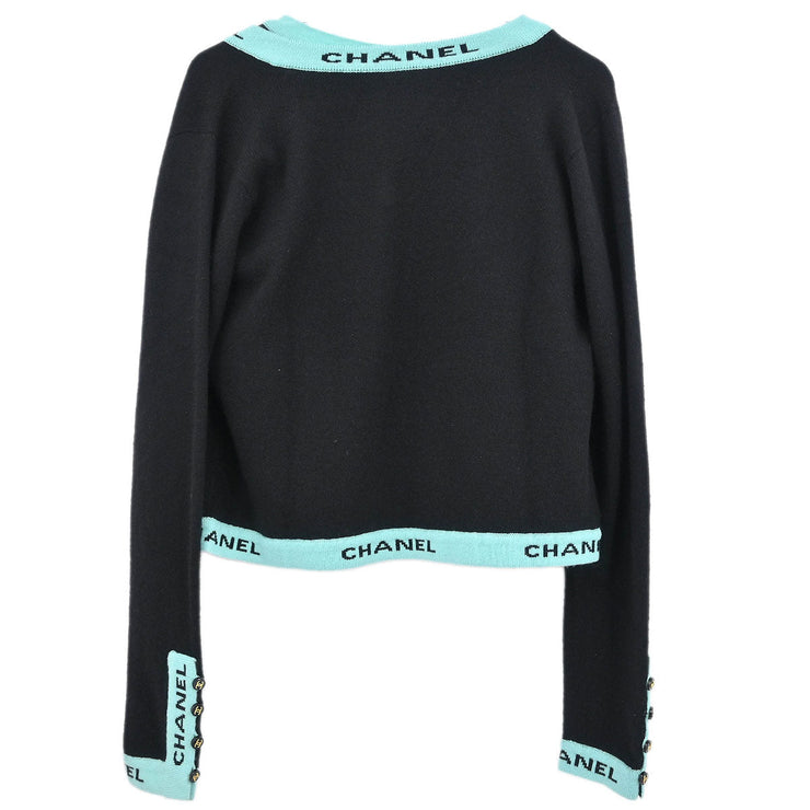Chanel Ensemble Cardigan Short Sleeve Top Black CR95 #42 112287