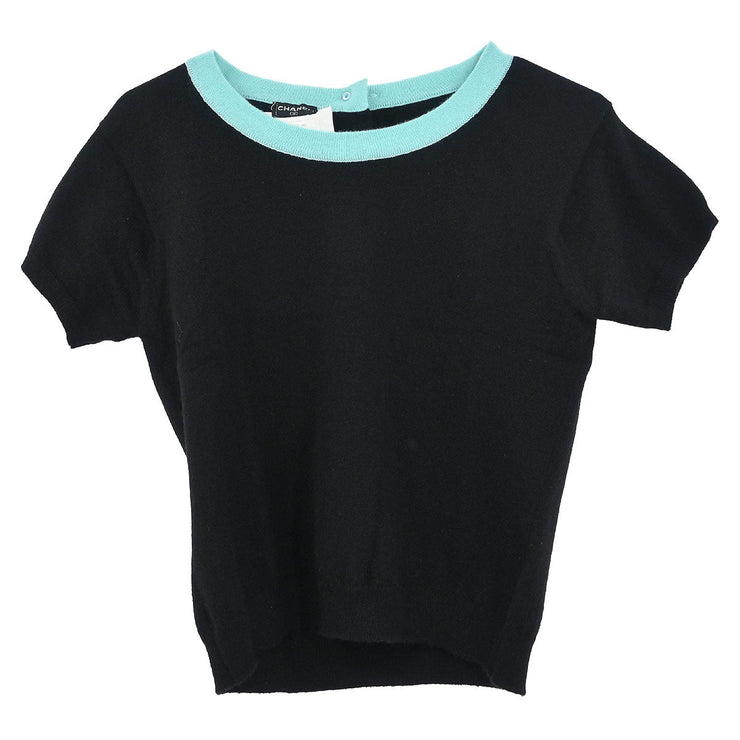 Chanel Ensemble Cardigan Short Sleeve Top Black CR95 #42 112287
