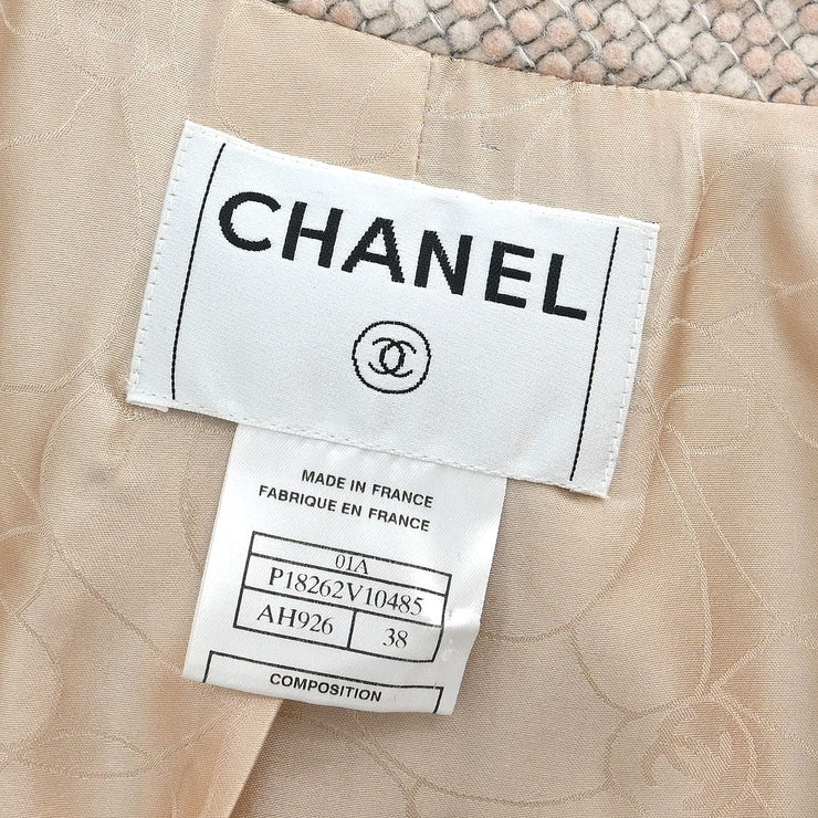 Chanel Single Breasted Coat Pink 01A #38 114322