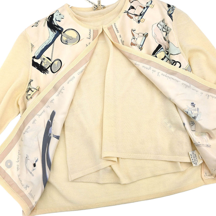Hermes Ensemble Cardigan Sleeveless Top Off-white #XS 114419