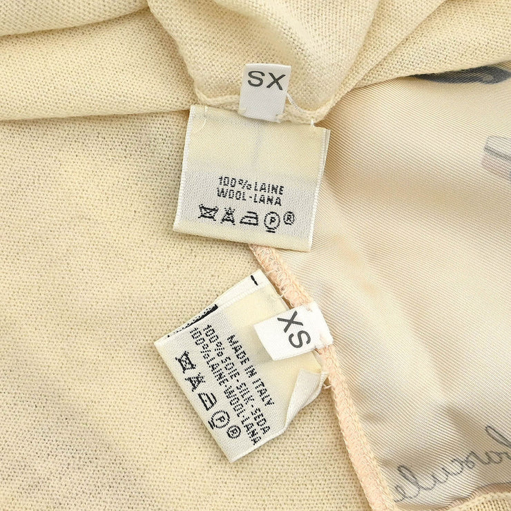 Hermes Ensemble Cardigan Sleeveless Top Off-white #XS 114419