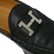 Hermes * Loafers Shoes Black Leather #36 114500