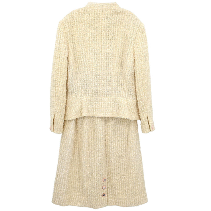 Chanel Setup Suit Jacket Skirt White 95C #40 114513
