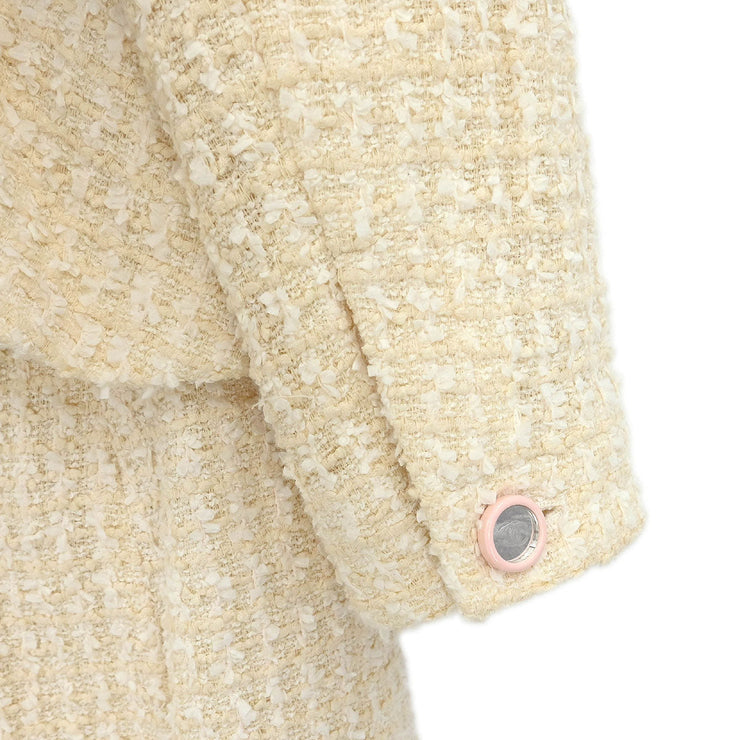 Chanel Setup Suit Jacket Skirt White 95C #40 114513
