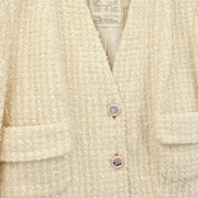 Chanel Setup Suit Jacket Skirt White 95C #40 114513