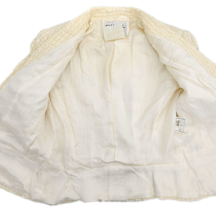 Chanel Setup Suit Jacket Skirt White 95C #40 114513