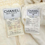 Chanel Setup Suit Jacket Skirt White 95C #40 114513