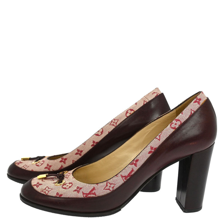 Louis Vuitton * Pumps Shoes Bordeaux Leather BR0052 #36 114598