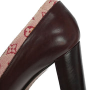 Louis Vuitton * Pumps Shoes Bordeaux Leather BR0052 #36 114598