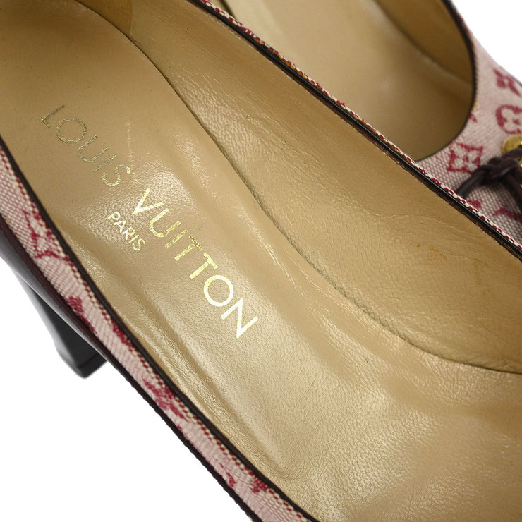 Louis Vuitton * Pumps Shoes Bordeaux Leather BR0052 #36 114598