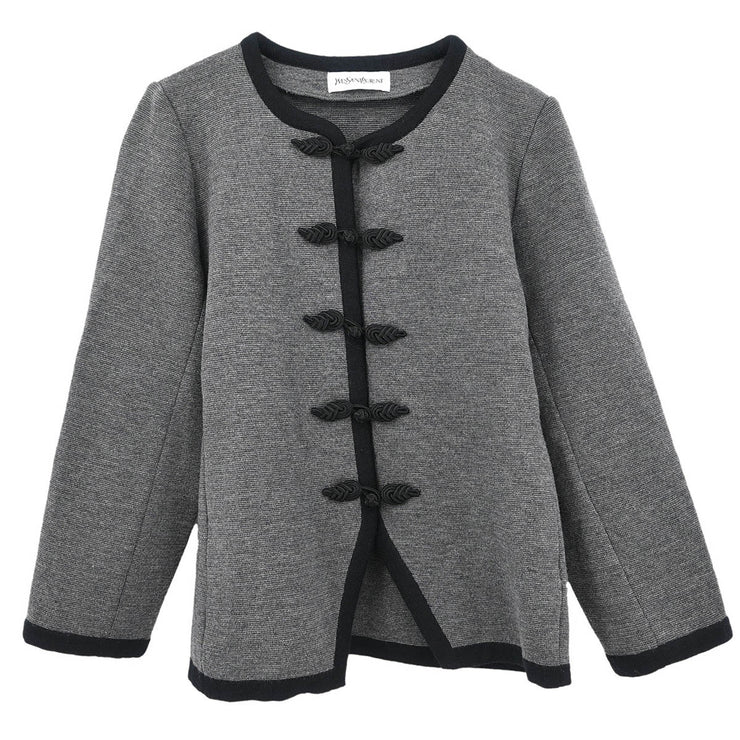 Yves Saint Laurent Single Breasted Jacket Gray STS6A806 #M 115637