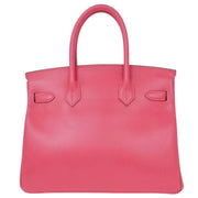 Hermes Rose Lipstick Tadelakt Birkin 30 Handbag ASX319 SB 115658