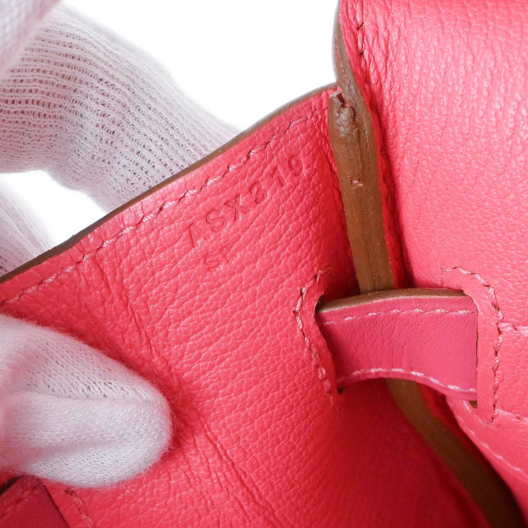 Hermes Rose Lipstick Tadelakt Birkin 30 Handbag ASX319 SB 115658