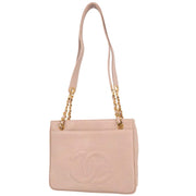 Chanel Light Pink Calfskin Tote Shoulder Bag 115661