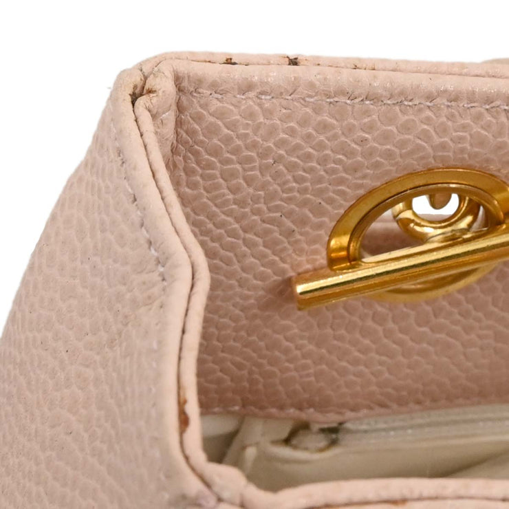 Chanel Light Pink Calfskin Tote Shoulder Bag 115661