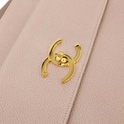 Chanel Light Pink Calfskin Tote Shoulder Bag 115661