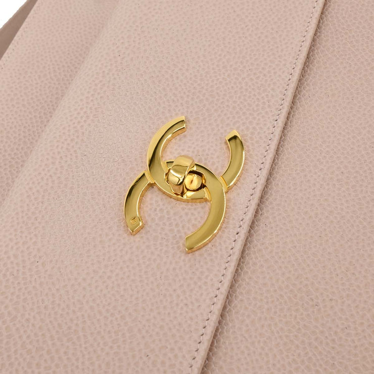 Chanel Light Pink Calfskin Tote Shoulder Bag 115661