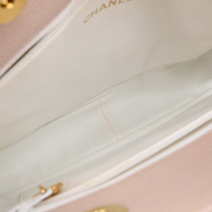 Chanel Light Pink Calfskin Tote Shoulder Bag 115661