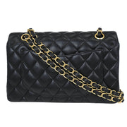 Chanel Black Lambskin Small Classic Double Flap Shoulder Bag 115667