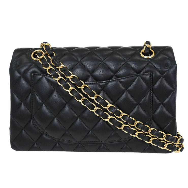 Chanel Black Lambskin Small Classic Double Flap Shoulder Bag 115667