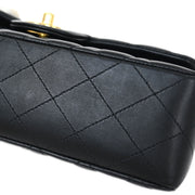 Chanel Black Lambskin Small Classic Double Flap Shoulder Bag 115667