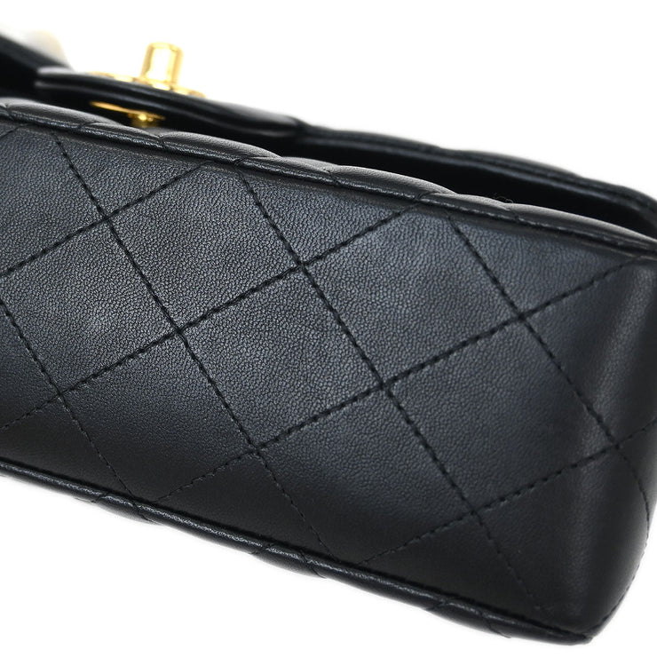 Chanel Black Lambskin Small Classic Double Flap Shoulder Bag 115667