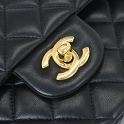 Chanel Black Lambskin Small Classic Double Flap Shoulder Bag 115667