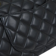 Chanel Black Lambskin Small Classic Double Flap Shoulder Bag 115667