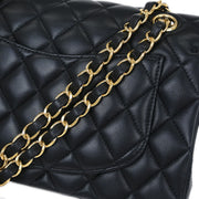 Chanel Black Lambskin Small Classic Double Flap Shoulder Bag 115667