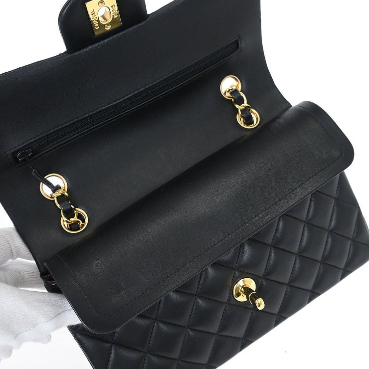 Chanel Black Lambskin Small Classic Double Flap Shoulder Bag 115667