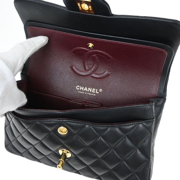 Chanel Black Lambskin Small Classic Double Flap Shoulder Bag 115667