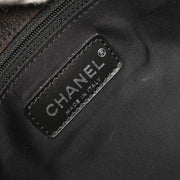 Chanel Brown Jacquard Nylon Travel Line Shoulder Bag 115677