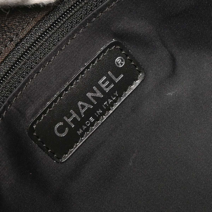 Chanel Brown Jacquard Nylon Travel Line Shoulder Bag 115677