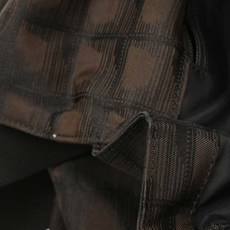 Chanel Brown Jacquard Nylon Travel Line Shoulder Bag 115677