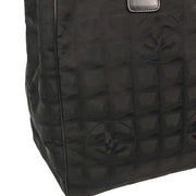 Chanel Black Jacquard Nylon Travel Line Tote Handbag 115678