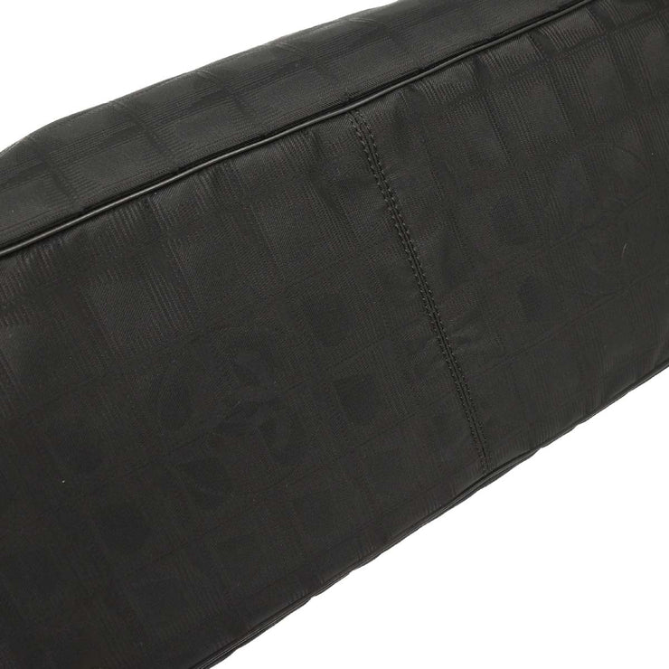 Chanel Black Jacquard Nylon Travel Line Tote Handbag 115678