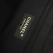 Chanel Black Jacquard Nylon Travel Line Tote Handbag 115678
